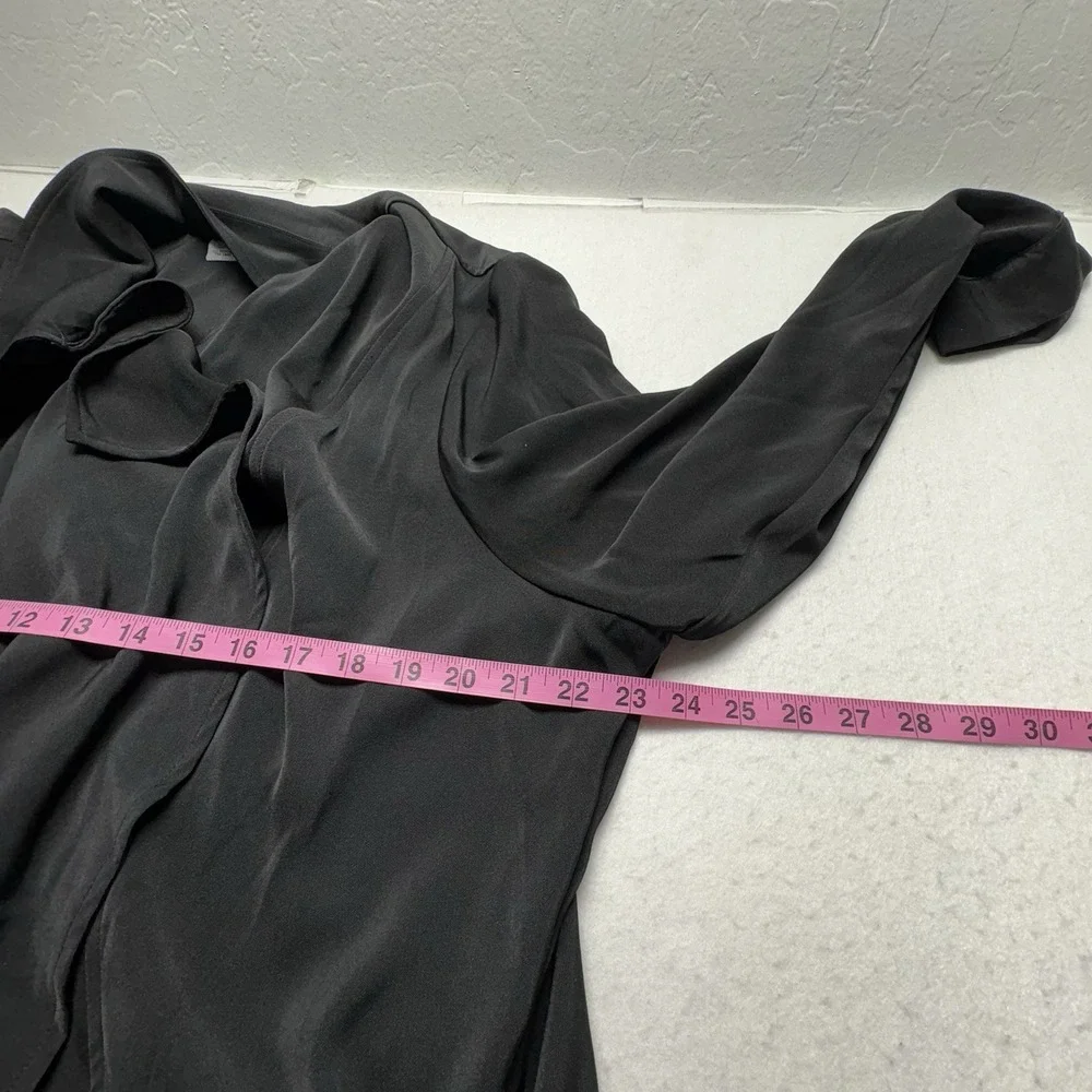 CATHERINES Women Waterfall Open Front Top Coat Sz 2X Black Casual Feminine 30-10